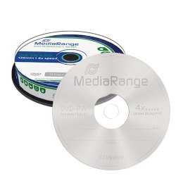 Mediarange DVD-RW, MR450, 10-pack, 4.7GB, 4x, 12cm, cake box, bez możliwości nadruku, do archiwizacji danych