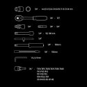 Zestaw kluczy nasadowych08-660, grzechotka, bity, przedłużka, klucze nasadowe, ze stali chromowo-wanadowej, Neo Tools