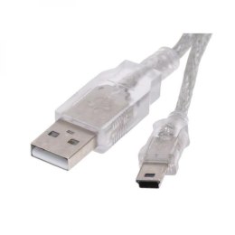 Kabel USB (2.0), USB A M- USB mini M (5 pin), 0.6m, czarny, Logo