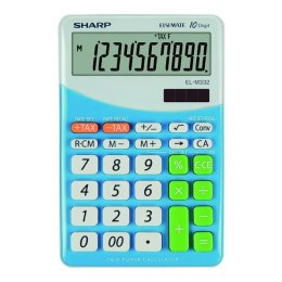 Sharp Kalkulator EL-M332BBL, biało-niebieska, biurkowy, 10 miejsc