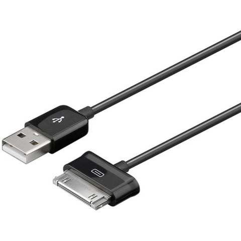 Kabel USB (2.0), USB A M- 30 pin (Samsung) M, 1,2m, czarny, do tabletów Samsung