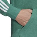 Bluza męska adidas Essentials 3 Stripes FZ French Terry zielona FM6090