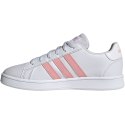 Buty dla dzieci adidas Grand Court K biało-różowe EG1995