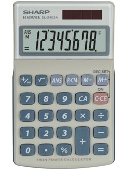 Sharp Kalkulator EL-240SA, srebrna, kieszonkowy, 8 miejsc