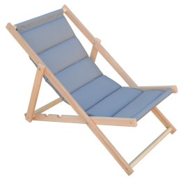 Leżak plażowy składany drewniany deluxe stalowy Royokamp