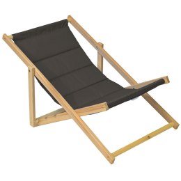 Leżak plażowy składany drewniany deluxe antracyt Royokamp