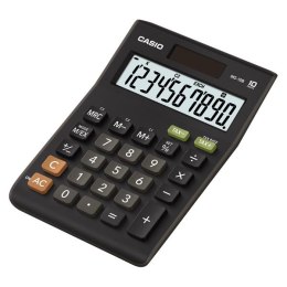 Casio Kalkulator MS 10 B S, czarna, stołowy, funkcja konwersji walut, %, VAT