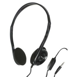 Genius HS-200C, słuchawki z mikrofonem, bez regulacji głośności na przewodzie, czarna, 2x 3.5 mm jack