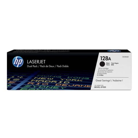 HP oryginalny toner CE320AD, black, 4000 (2x2000)s, HP 128A, HP LaserJet Pro CP1525n, 1525nw, CM1415fn, 1415fnw, dual pack