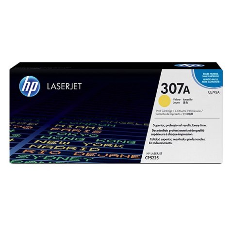 HP oryginalny toner CE742A, yellow, 7300s, HP 307A, HP Color LaserJet CP5225