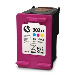 HP oryginalny zestaw tuszy F6U67AE, HP 302XL, color, 330s, 8ml, HP OJ 3830,3834,4650, DJ 2130,3630,1010, Envy 4520