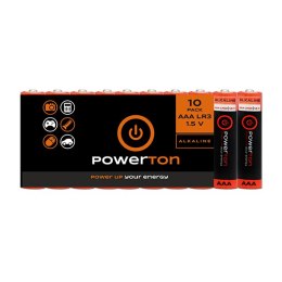 Bateria alkaliczna, AAA, 1.5V, Powerton, Folia, 10-pack