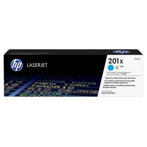 HP oryginalny toner CF401X, cyan, 2300s, HP 201X, HP Color LaserJet MFP 277, Pro M252, 770g