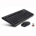 A4Tech 3100N, zestaw klawiatura z myszą optyczną bezprzewodową, AAA, klasyczna, 2.4 [Ghz], bezprzewodowa, czarna, CZ