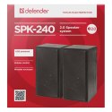 Defender głośniki SPK 240, 2.0, 2x3W, czarne, regulacja głośności, drewniane, 100Hz~18kHz