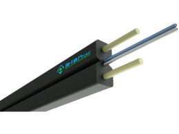 Kabel światłowodowy OS2 FTTH płaski SM 2J 9/125 LSOH czarny