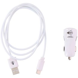Ładowarka Samochodowa 2 USB i Kabel Typ USB-C DUNLOP