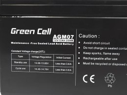 Green Cell AGM VRLA 12V 12Ah bezobsługowy akumulator do systemu alarmowego, kasy fiskalnej, zabawki