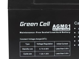 Green Cell AGM VRLA 6V 12Ah bezobsługowy akumulator do systemu alarmowego, kasy fiskalnej, zabawki