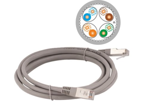 Patch-cord S/FTP kat.6A LSOH 5.0m szary