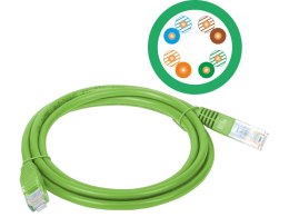 Patch-cord U/UTP kat.5e PVC 1.0m zielony