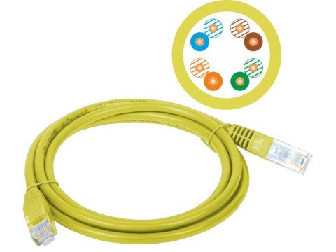 Patch-cord U/UTP kat.5e PVC 1.0m żółty