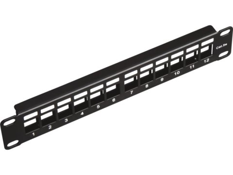 Patch panel 10" modularny 12 portów 1U niewyposażony