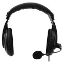 Defender Gryphon 750, słuchawki z mikrofonem, regulacja głośności, czarna, zamykane, 2x 3.5 mm jack