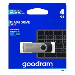 Goodram USB flash disk, 2.0, 4GB, czarny, UTS2-0040K0R11, wsparcie OS Win 7