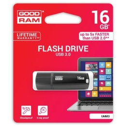 Goodram USB flash disk, 3.0, 16GB, UMM3, czarny, UMM3-0160K0R11, wsparcie OS Win 7