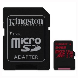 Kingston karta pamięci Canvas React, 64GB, micro SDXC, SDCR/64GB, UHS-I U3, z adapterm