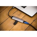 USB (3.1) hub 4-port, 49140, szara, délka kabelu 15cm, Verbatim, adapter USB C na 1x USB C, 1x USB A(3.0), 1x HDMI