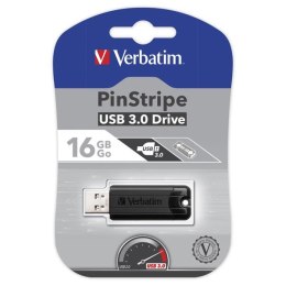 Verbatim USB flash disk, 3.0, 16GB, Store,N,Go PinStripe, czarny, 49316