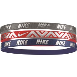 Opaska na głowę Nike Hairbands 3 szt. granatowa czerwona szara NJNG8088OS