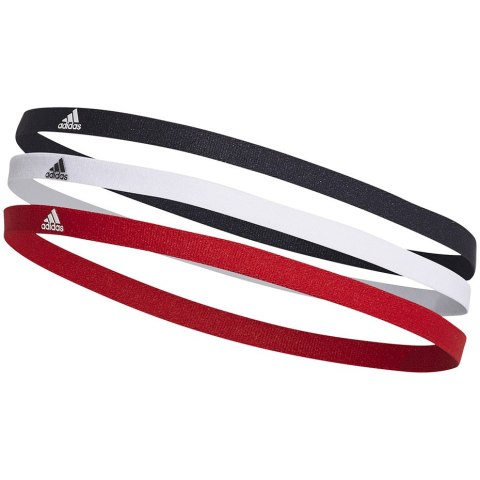 Opaska na głowę adidas Hairbands 3 szt. OSFM czarna, biała, czerwona GE2010