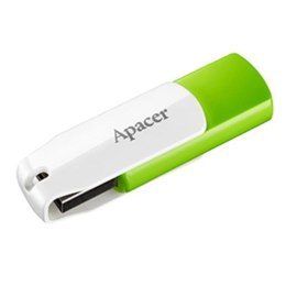 Apacer USB flash disk, 2.0, 16GB, AH335, biały, zielony, AP16GAH335G-1, z obrotową osłoną