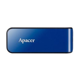 Apacer USB flash disk, 2.0, 64GB, AH334, niebieski, czarny, AP64GAH334U-1, z wysuwanym złączem