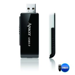 Apacer USB flash disk, 3.0, 16GB, AH350, czarny, AP16GAH350B-1, z wysuwanym złączem