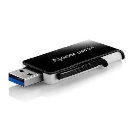 Apacer USB flash disk, 3.1, 128GB, AH350, czarny, biały, AP128GAH350B-1, z wysuwanym złączem