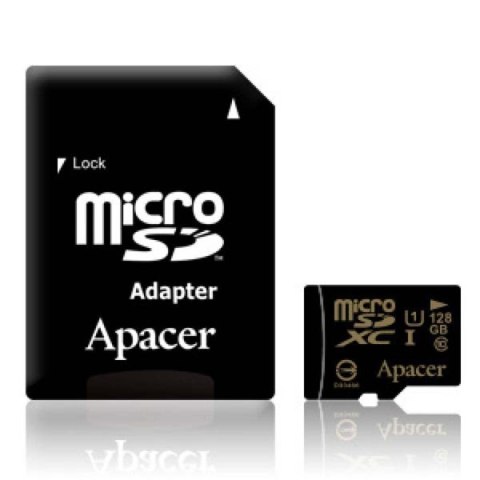 Apacer karta pamięci Secure Digital, 128GB, micro SDXC, AP128GMCSX10U1-R, UHS-I U1 (Class 10), z adapterm