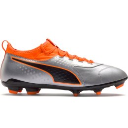 Buty piłkarskie Puma One 3 Lth FG szaro-pomarańczowe 104743 01