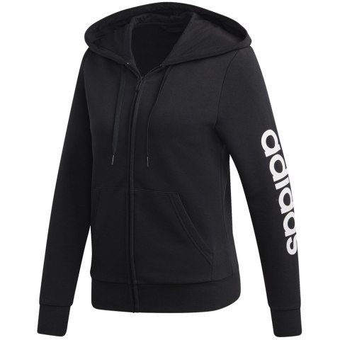 Bluza damska adidas W Essentials Linear FZ HD czarno biała DP2401