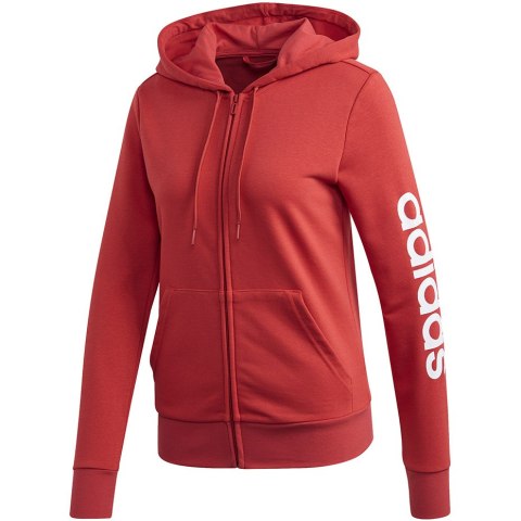 Bluza damska adidas W Essentials Linear FZ Hoodie czerwona FM6483