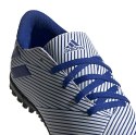 Buty piłkarskie adidas Nemeziz 19.4 TF JUNIOR biało-niebieskie FV3313