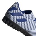 Buty piłkarskie adidas Nemeziz 19.4 TF JUNIOR biało-niebieskie FV3313