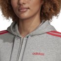 Bluza damska adidas Essentials 3S Full Zip Hoodie szara FM6493