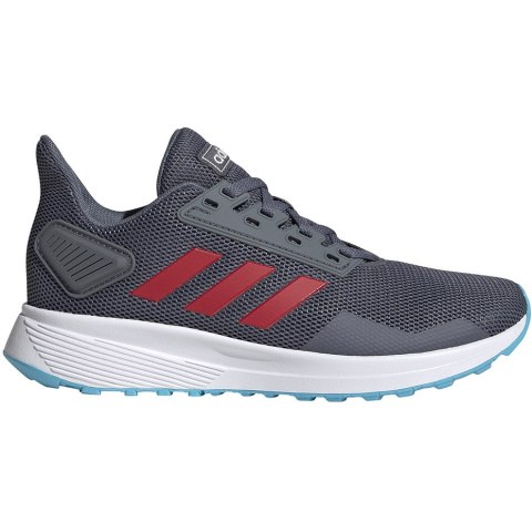 Buty dla dzieci adidas Duramo 9 K szaro-czerwone EG7899