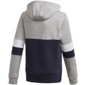 Bluza dla dzieci Linear Colorbock Hooded Fleece szaro-granatowa GD6323