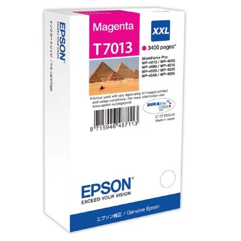 Epson oryginalny ink / tusz C13T70134010, XXL, magenta, 3400s, Epson WorkForce Pro WP4000, 4500 series