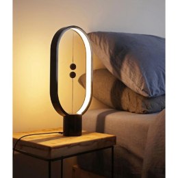 Lampka nocna Heng Balance Ellipse, czarna, 5V/1A, ciepła biel, USB, z włącznikiem w powietrzu, Allocacoc